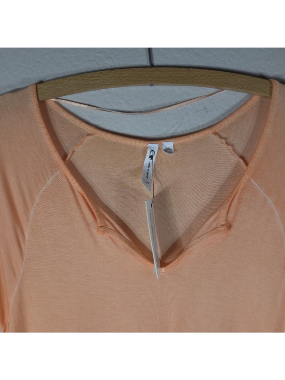 Cable & Gauge Oversized Top Blouse Orange Lightweight Size M V-Neck Short Sleeve - Picture 6 of 15